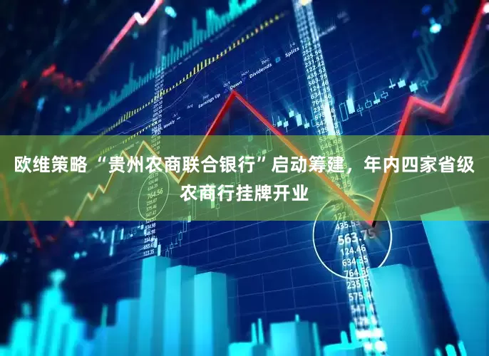 欧维策略 “贵州农商联合银行”启动筹建，年内四家省级农商行挂牌开业